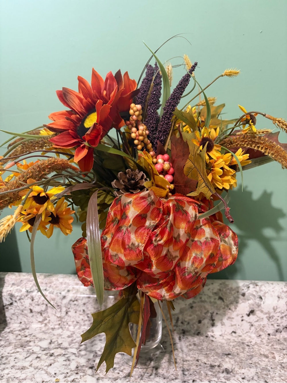 Autumn Harvest Faux Floral Arrangement - Orange & Yellow